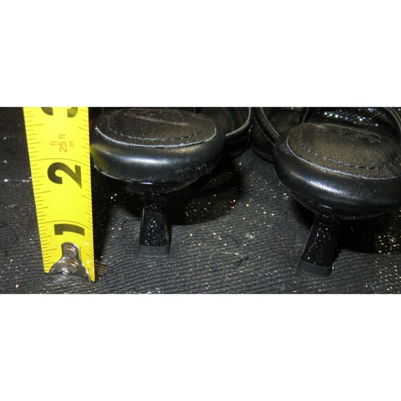 ASOS Black Vegan Leather Square Toe Kitten Heel Mules Size 6 - Picture 4 of 8